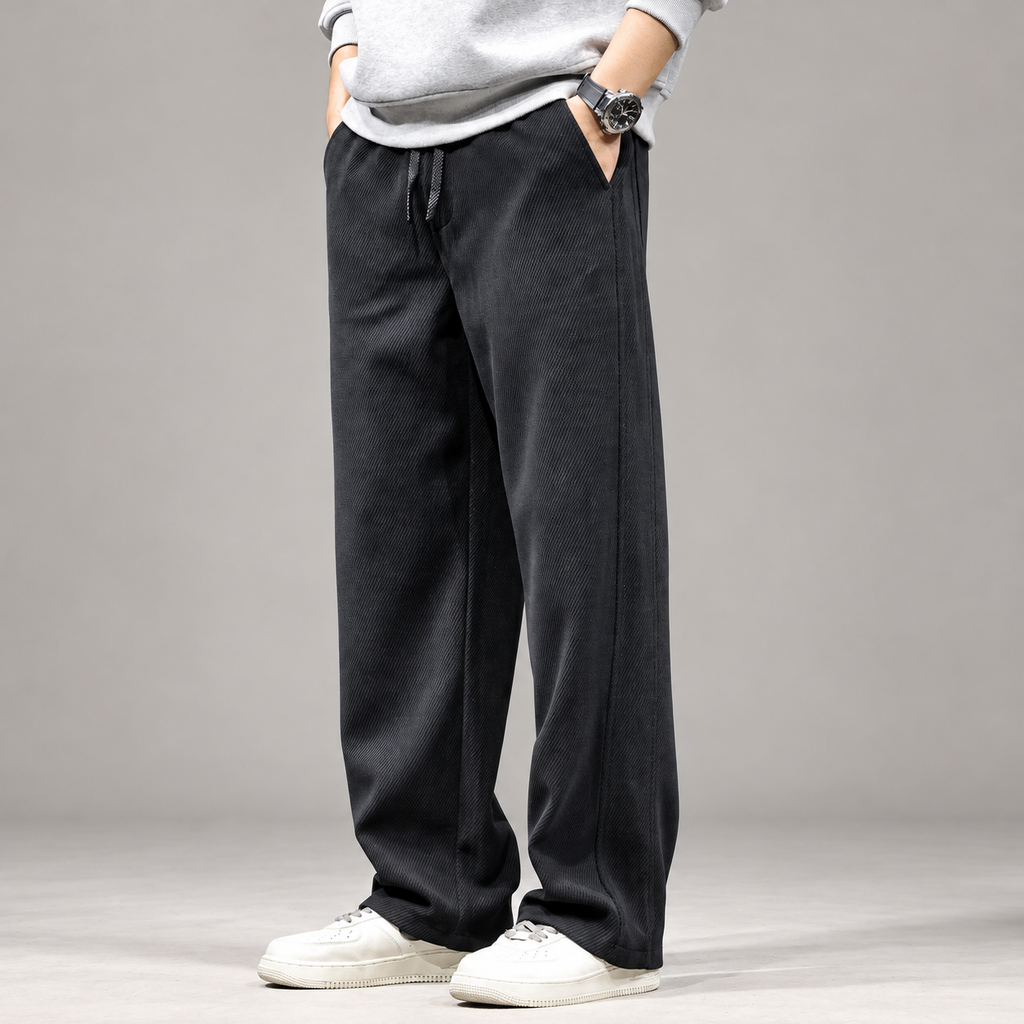 Marksen Men’s Relaxed Straight-Leg Ribbed Pants