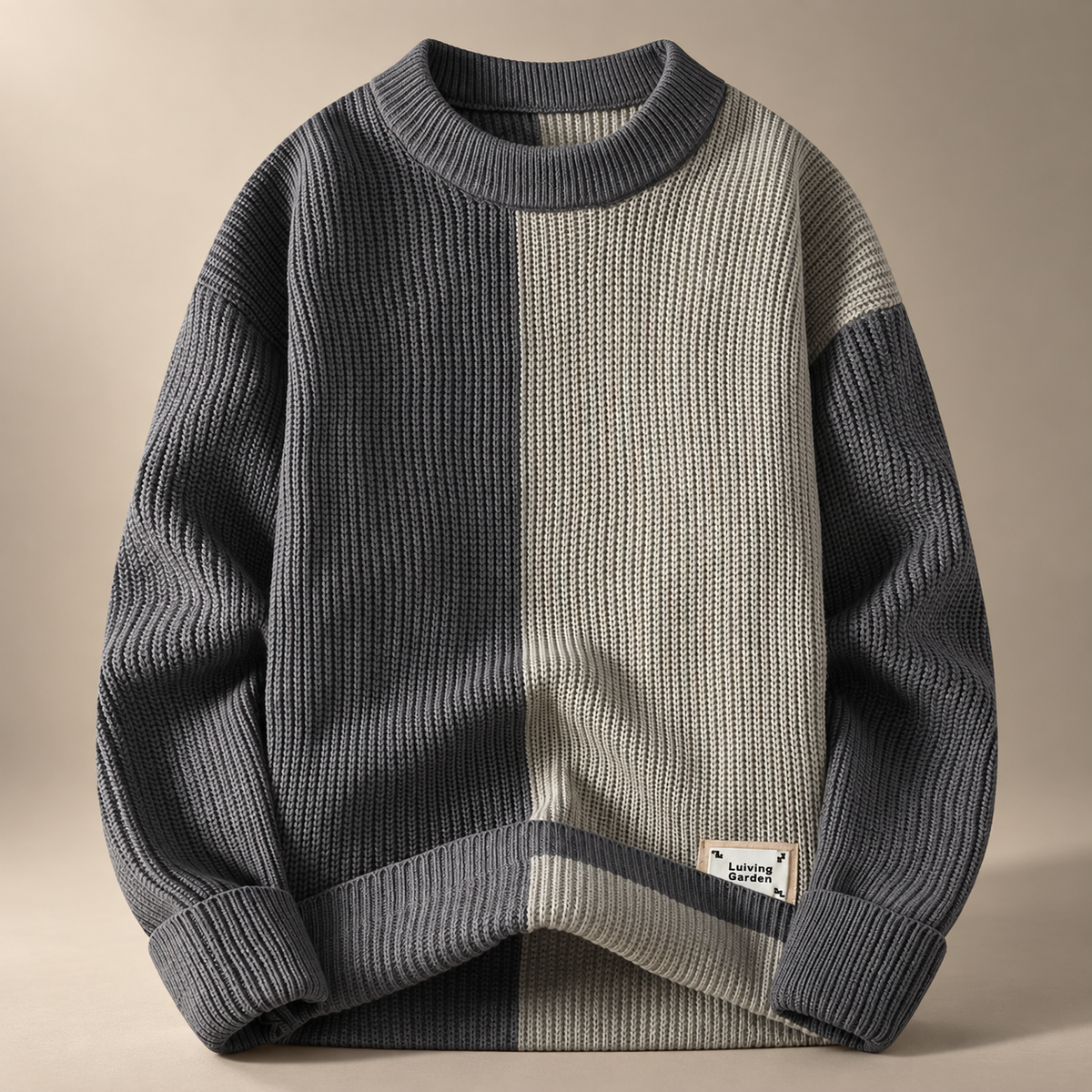 Theo Colorblock Ribbed Crewneck Sweater