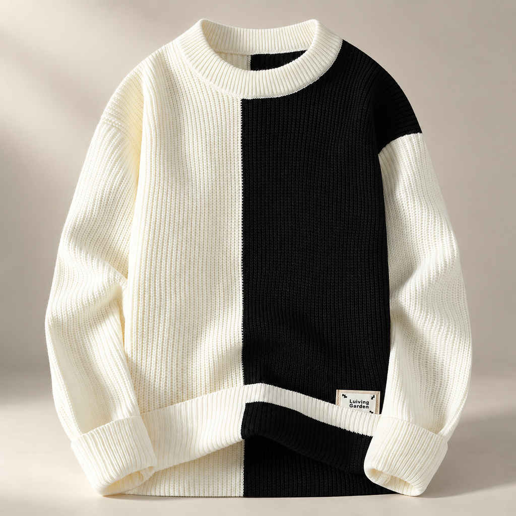 Theo Colorblock Ribbed Crewneck Sweater