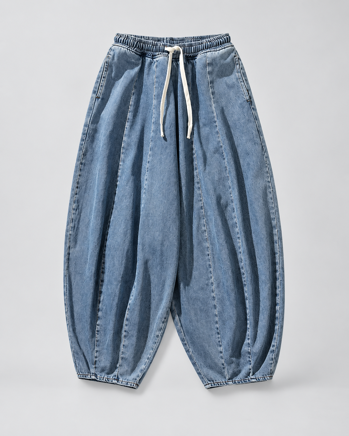 Thierry Men’s Washed Wide-Leg Drawstring Jeans