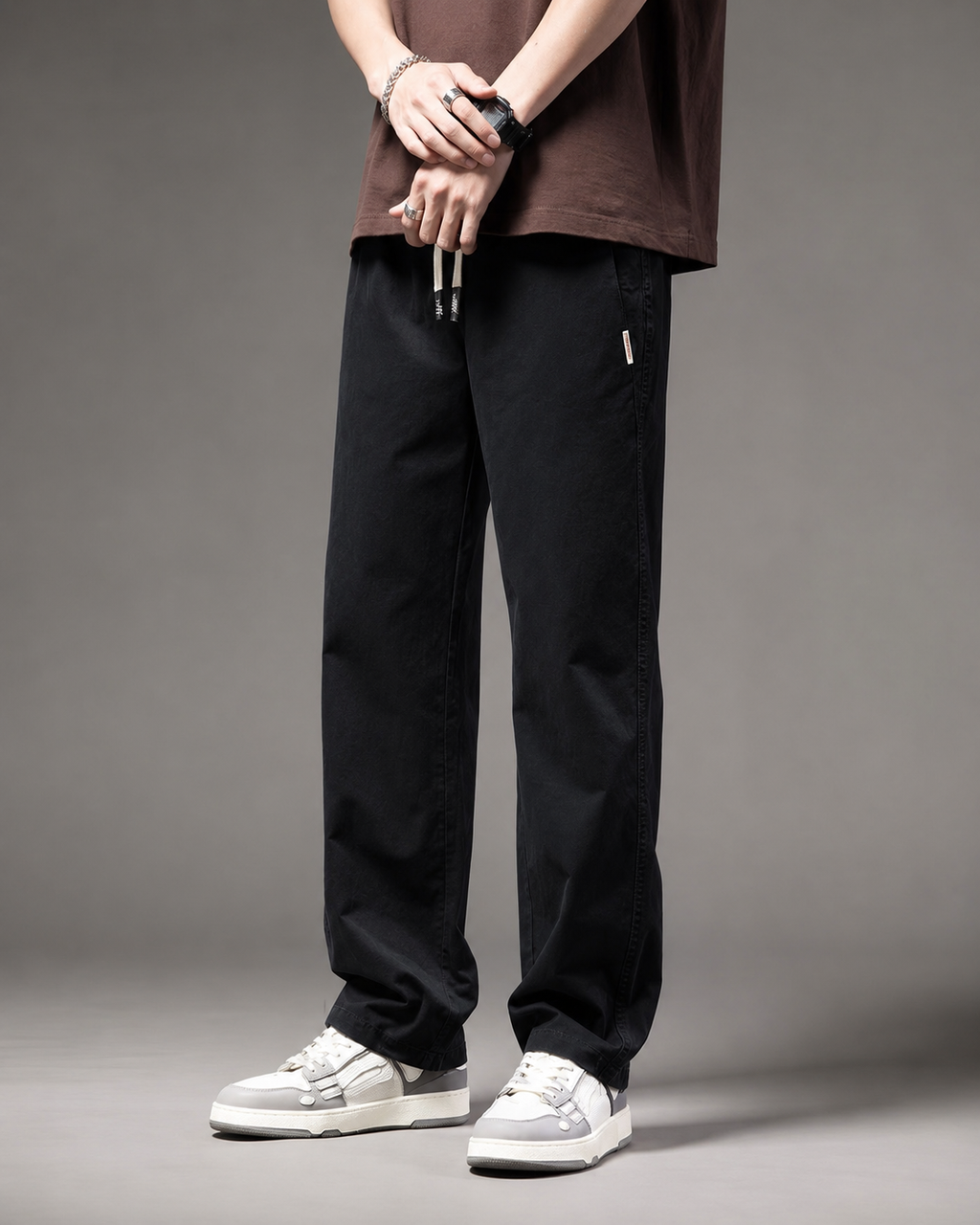 Travis Men's Drawstring Casual Pants – Relaxed Straight Leg Everyday Trousers