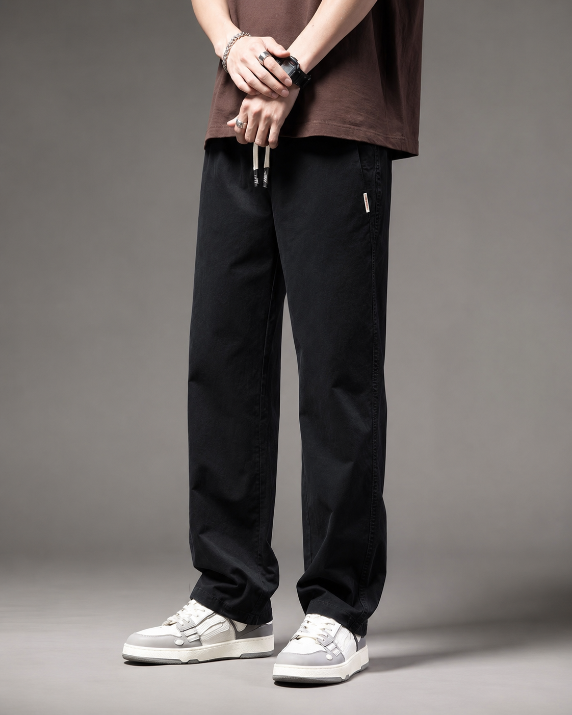 Travis Men's Drawstring Casual Pants – Relaxed Straight Leg Everyday Trousers