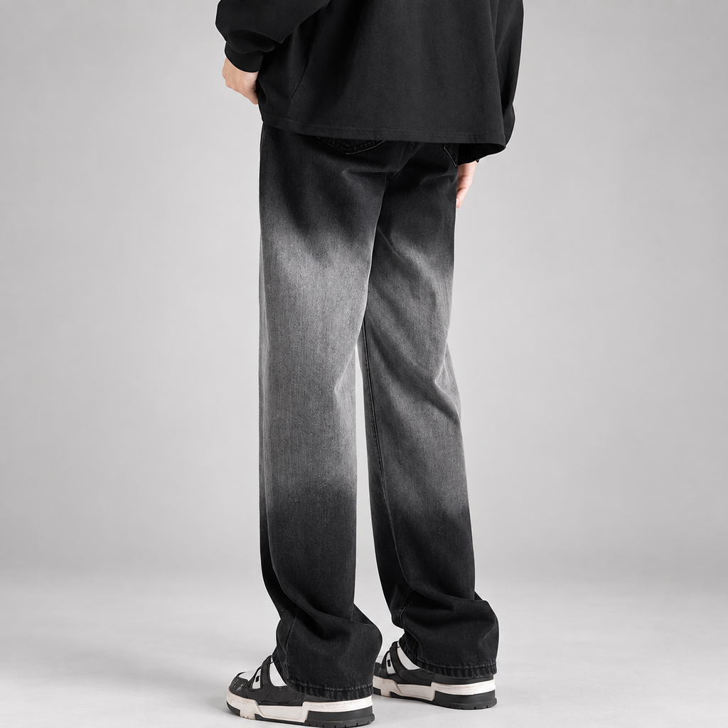 Tristan Men’s Gradient-Wash Wide-Leg Jeans