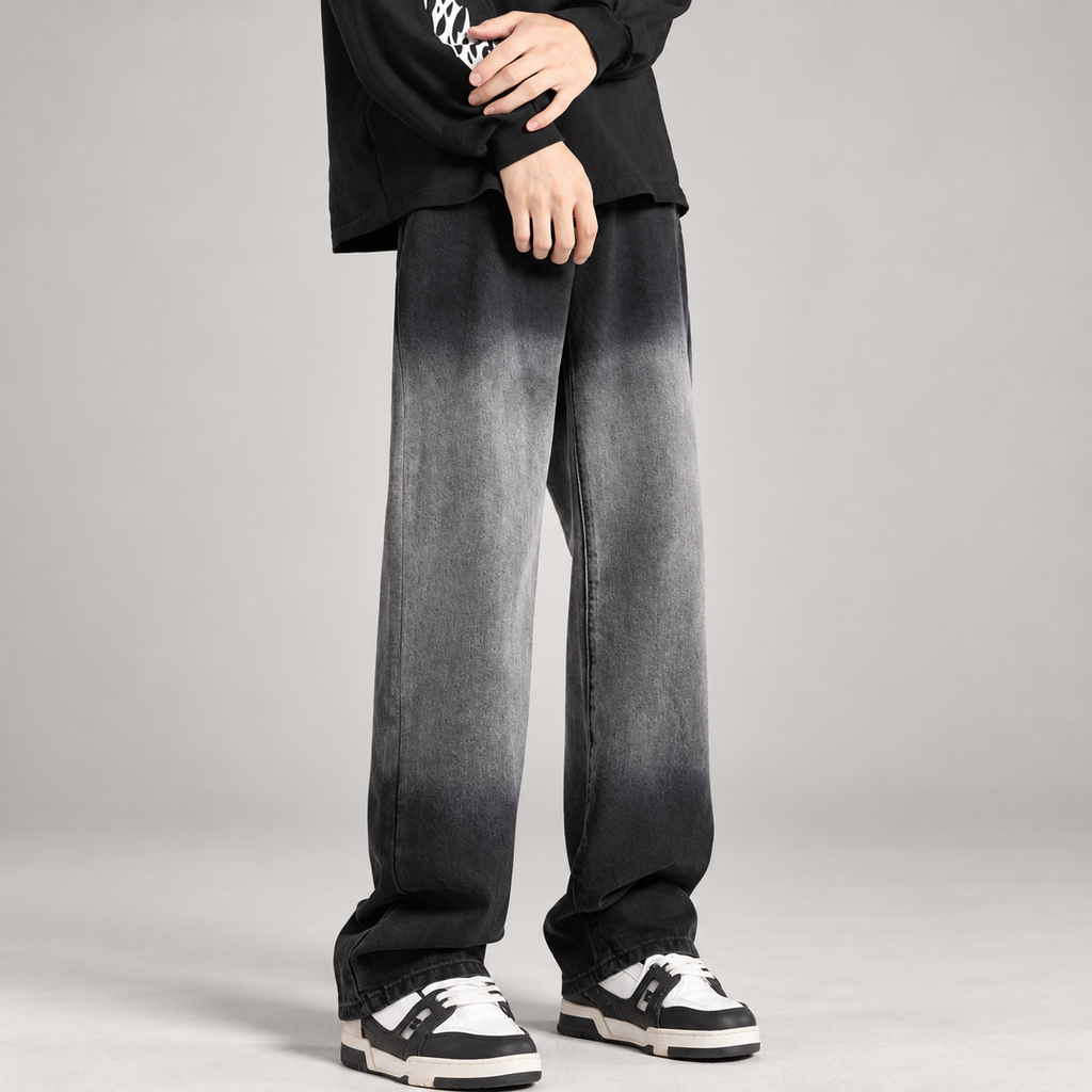 Tristan Men’s Gradient-Wash Wide-Leg Jeans