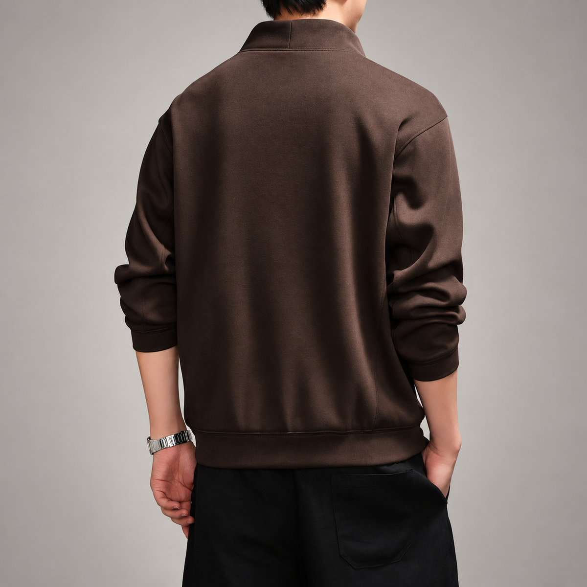 Cyprien Men’s Half-Zip Sweatshirt with Stand Collar