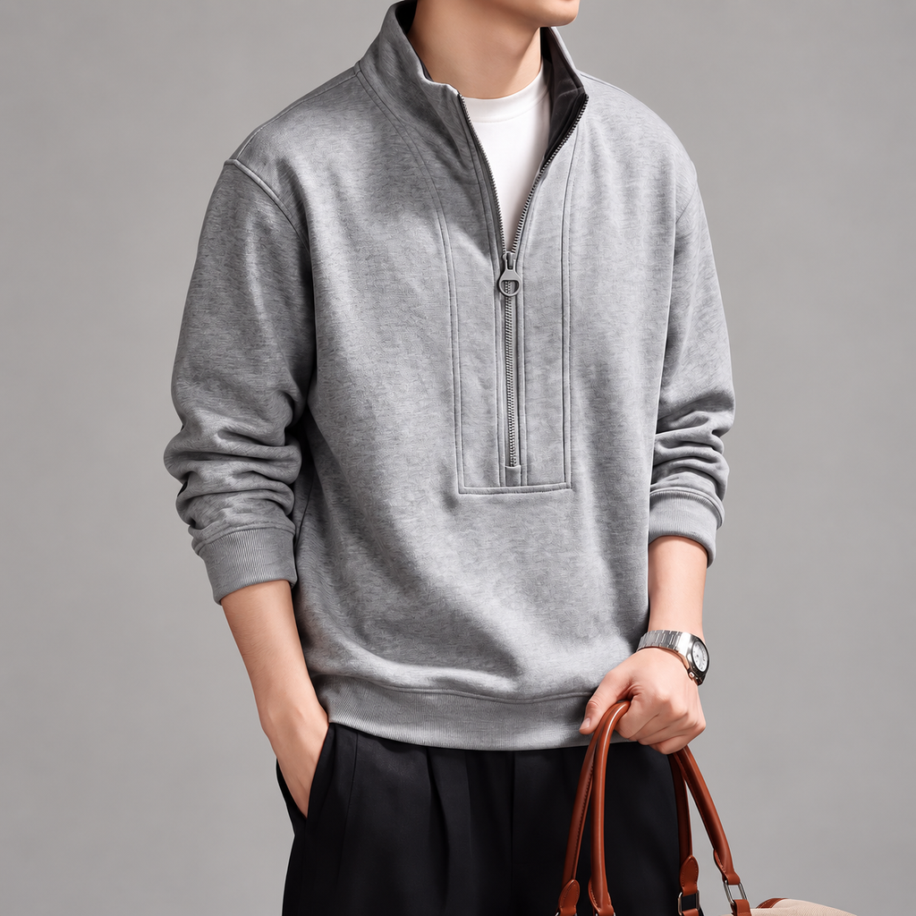 Cyprien Men’s Half-Zip Sweatshirt with Stand Collar