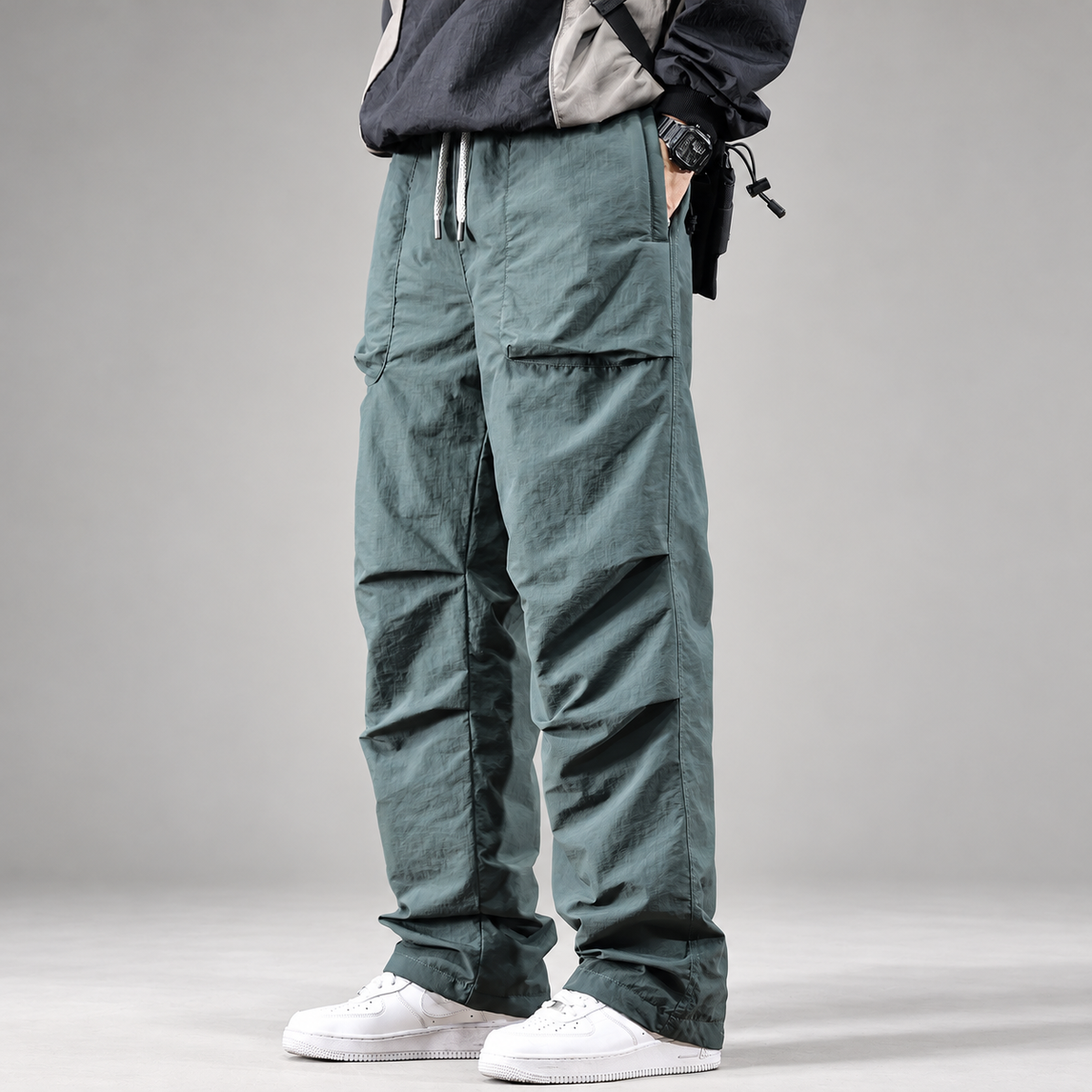 Alistair Men’s Relaxed Straight-Leg Drawstring Cargo Pants