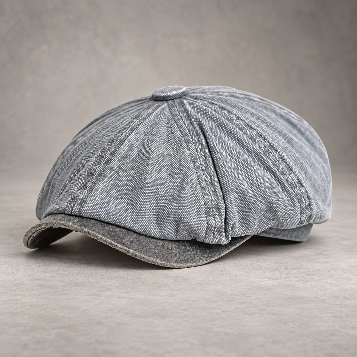 Whitaker Washed Eight-Panel Newsboy Cap with Contrast Brim