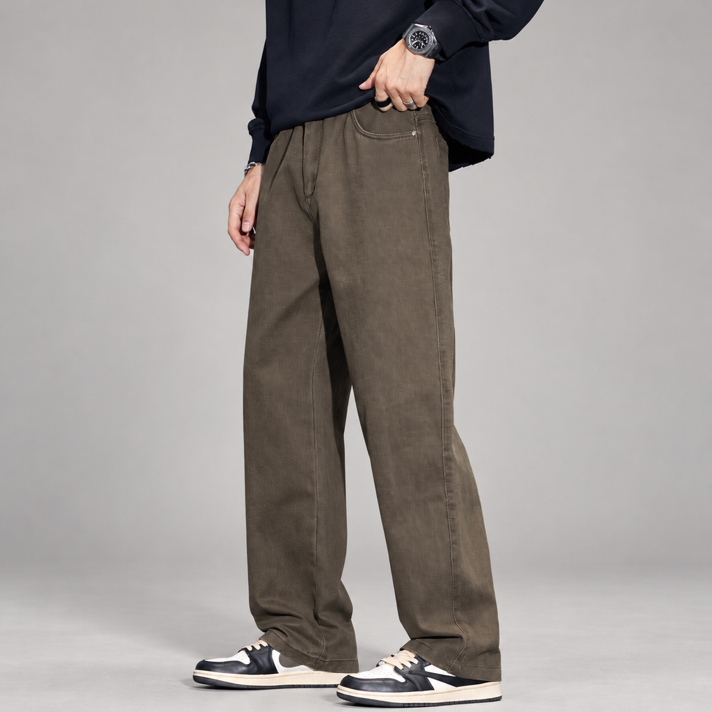 Alistair Fenwick Men's Washed Wide-Leg Pants