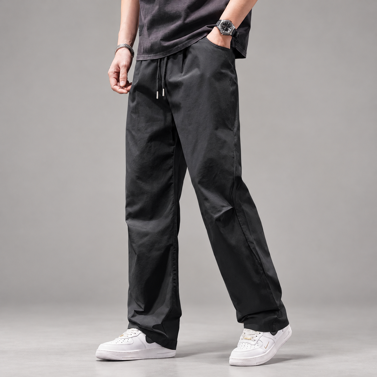 Hoouston Men's Relaxed Straight-Leg Casual Pants