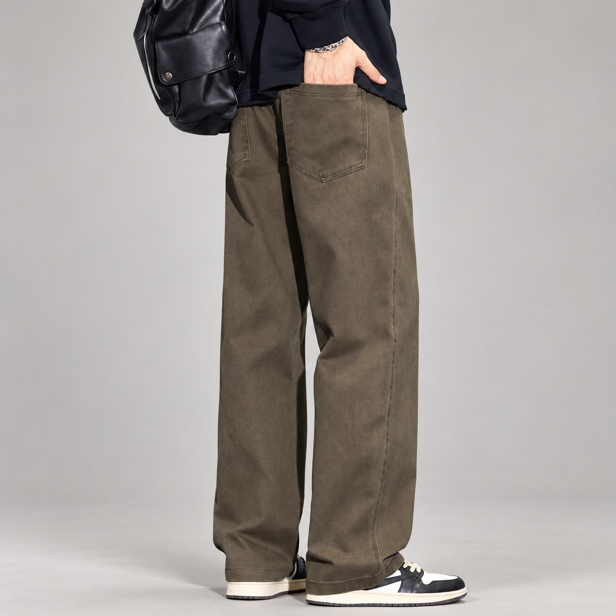 Alistair Fenwick Men's Washed Wide-Leg Pants