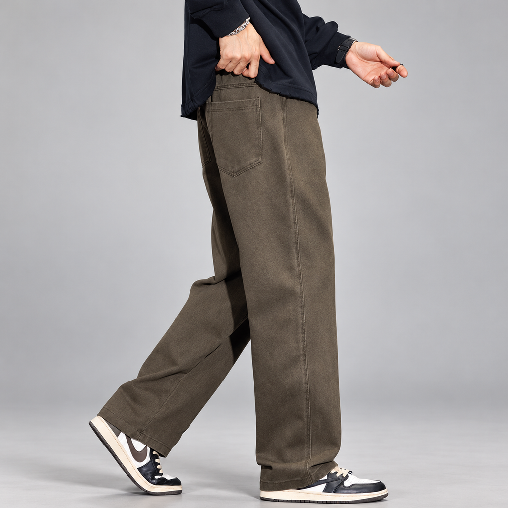 Alistair Fenwick Men's Washed Wide-Leg Pants