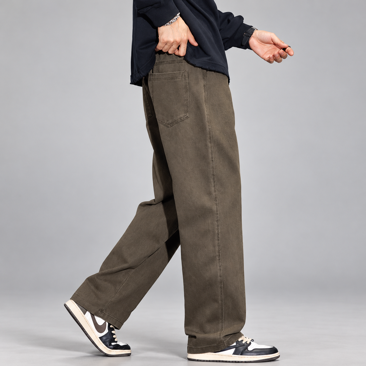 Alistair Fenwick Men's Washed Wide-Leg Pants
