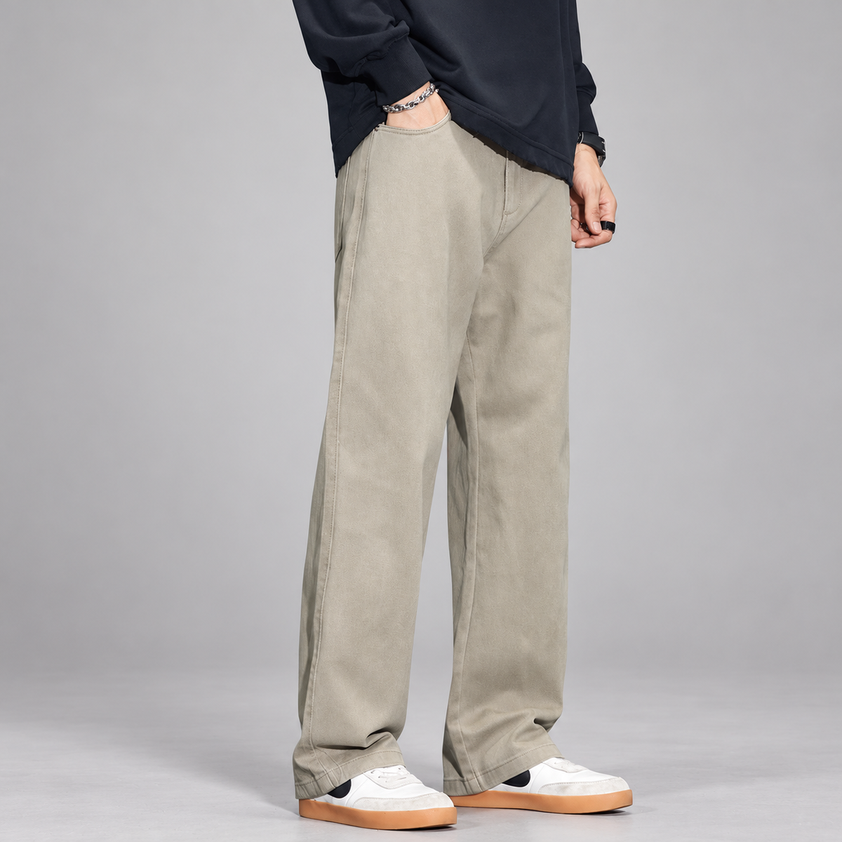 Alistair Fenwick Men's Washed Wide-Leg Pants