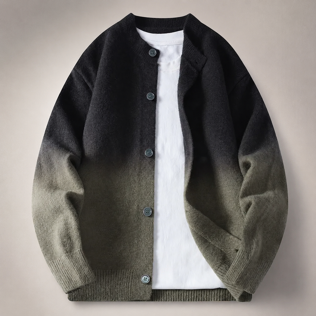 Winston Crew Neck Gradient Knit Cardigan