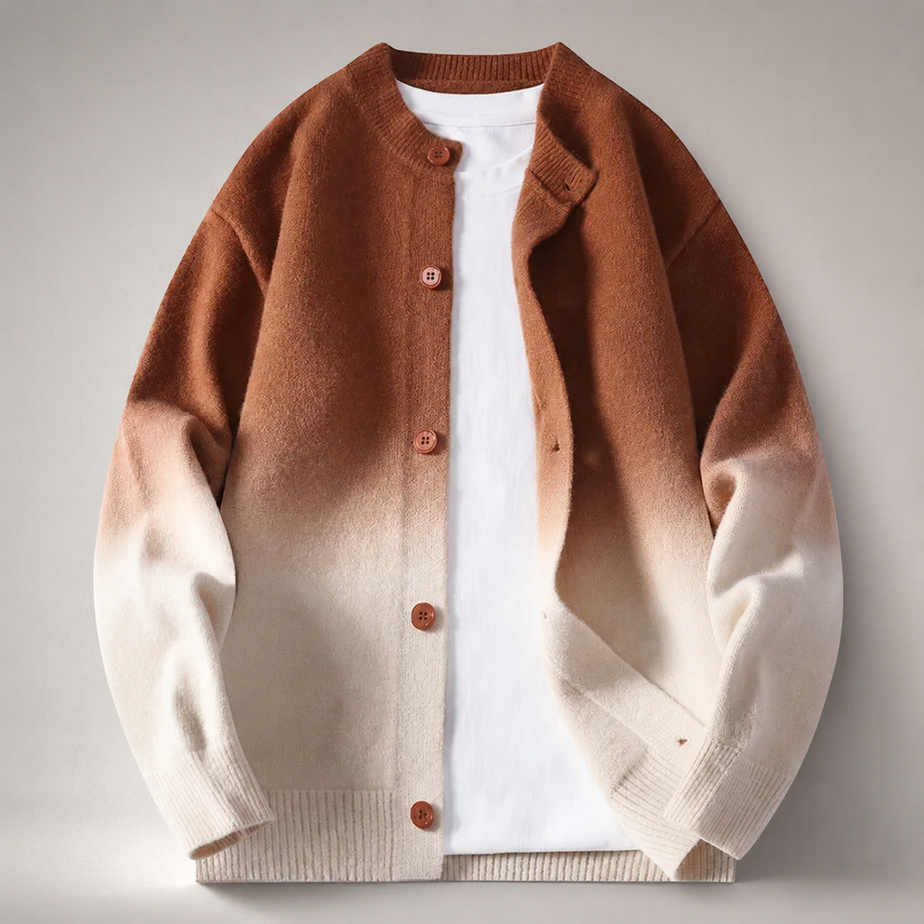Winston Crew Neck Gradient Knit Cardigan