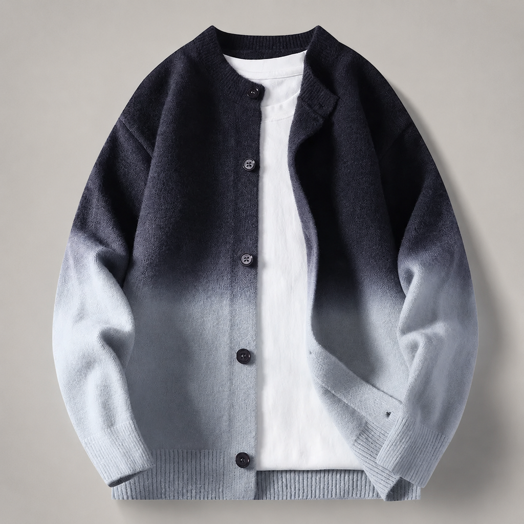 Winston Crew Neck Gradient Knit Cardigan